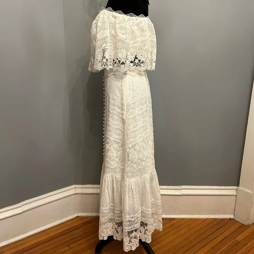 SALONI Skirt & Top in Ivory Lace, size 6 - Picture 6 of 16